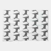 Linge De Cuisine Mignonne Motif D'Un Chien De Boxer En Noir Et Blan (Horizontal)