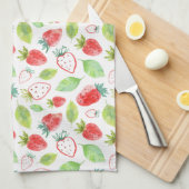 Linge De Cuisine Mignonne Red Strawberries Green Feuilles Plan (Quart Plié)