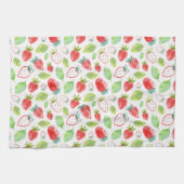 Linge De Cuisine Mignonne Red Strawberries Green Feuilles Plan (Horizontal)