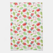 Linge De Cuisine Mignonne Red Strawberries Green Feuilles Plan (Vertical)
