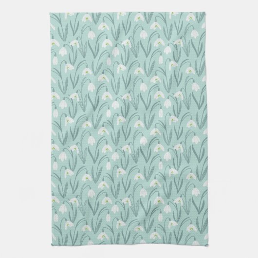 Linge De Cuisine Mignonne Snowdrops menthe (Vertical)