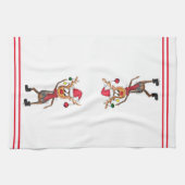 Linge De Cuisine Mignonne Whimsical Dancing Christmas Deer (Horizontal)