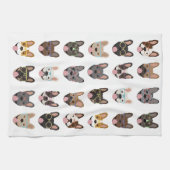 Linge De Cuisine Mignons Bulldogs français portant des lunettes (Horizontal)