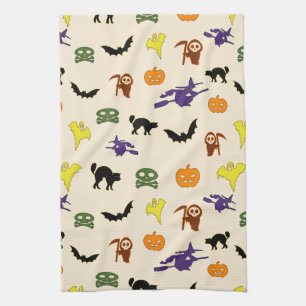 Linge De Cuisine Mignons fantômes d'Halloween motif de gribouillis