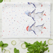 Linge De Cuisine Mignons pingouins dansants Noël (Plié)