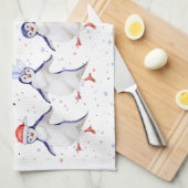 Linge De Cuisine Mignons pingouins dansants Noël (Quart Plié)