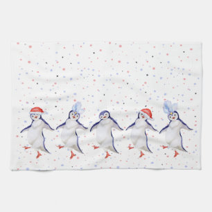 Linge De Cuisine Mignons pingouins dansants Noël