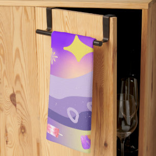 Linge De Cuisine Mikitiez été arc-en-ciel popsicle or violet