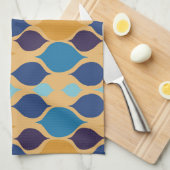Linge De Cuisine Milieu de siècle 1960 Géométrique Jaune (Quart Plié)