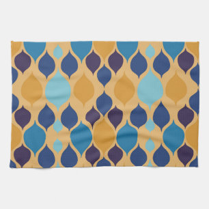 Linge De Cuisine Milieu de siècle 1960 Géométrique Jaune