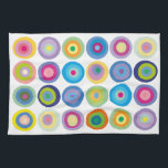 Linge De Cuisine Milieu du siècle moderne Cercles colorés Motif<br><div class="desc">Un cool élégant design abstrait du milieu du siècle cercles colorés design motif. Conçu par Thisisnotme©</div>