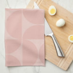 Linge De Cuisine Milieu du siècle moderne Motif Abstrait rose pâle<br><div class="desc">Motif moderne rétro du milieu du siècle - formes géométriques abstraites - motif minimaliste en rose vif / pêche.</div>