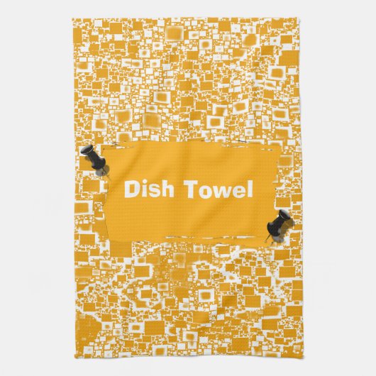 Linge De Cuisine Mini conception jaune et blanche d'or de tuile (Vertical)