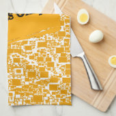Linge De Cuisine Mini conception jaune et blanche d'or de tuile (Quart Plié)