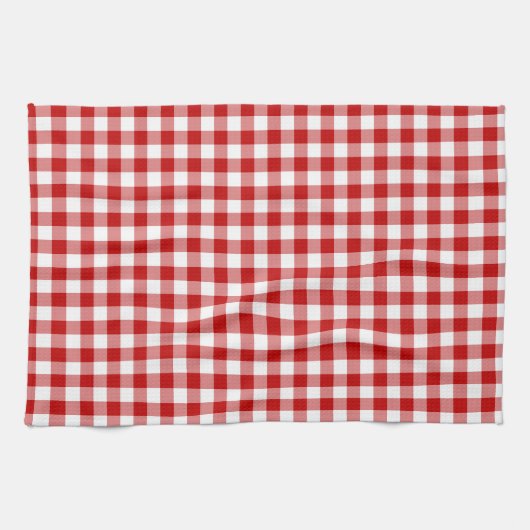 Linge De Cuisine Mini En vichy Vérifier Motif rouge blanc (Horizontal)