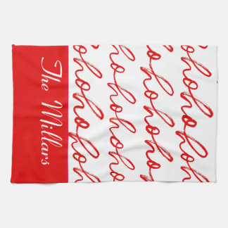 Linge De Cuisine Mini Ho Ho Ho Texte Rouge Fête Motif Noël
