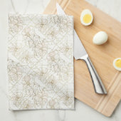 Linge De Cuisine Minimal Botanical Line Art Pattern (1) (Quart Plié)