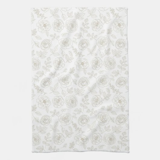 Linge De Cuisine Minimal Botanical Line Art Pattern (4) (Vertical)