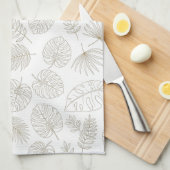 Linge De Cuisine Minimal Botanical Line Art Pattern (5) (Quart Plié)