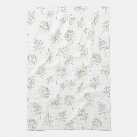 Linge De Cuisine Minimal Botanical Line Art Pattern (8) (Vertical)