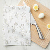 Linge De Cuisine Minimal Botanical Line Art Pattern (9) (Quart Plié)