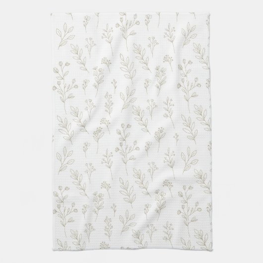 Linge De Cuisine Minimal Botanical Line Art Pattern (9) (Vertical)