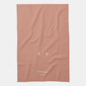 Linge De Cuisine Minimal et chic | Monogramme en terre cuite et dat (Vertical)