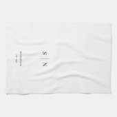 Linge De Cuisine Minimal et chic | Monogramme noir et blanc (Horizontal)