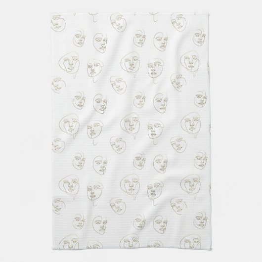 Linge De Cuisine Minimal Female Face Line Pattern (1) (Vertical)