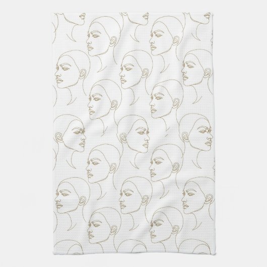Linge De Cuisine Minimal Female Face Line Pattern (2) (Vertical)