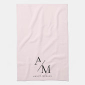 Linge De Cuisine Minimal Pastel rose initial et personnalisé (Vertical)