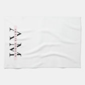 Linge De Cuisine Minimal Pastel rose initial et personnalisé (Horizontal)