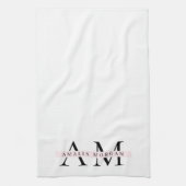 Linge De Cuisine Minimal Pastel rose initial et personnalisé (Vertical)