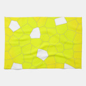 Linge De Cuisine Minimalisme Abstrait Art Jaune Gris Blanc Cellules (Horizontal)