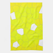 Linge De Cuisine Minimalisme Abstrait Art Jaune Gris Blanc Cellules (Vertical)