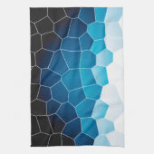 Linge De Cuisine Minimalisme Art Abstrait Bleu Cellules Blancs (Vertical)