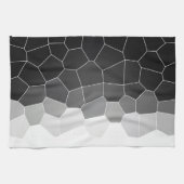 Linge De Cuisine Minimalisme Art Abstrait Charbon Cellules Blanches (Horizontal)