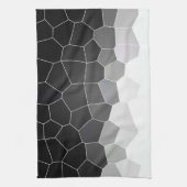 Linge De Cuisine Minimalisme Art Abstrait Charbon Cellules Blanches (Vertical)