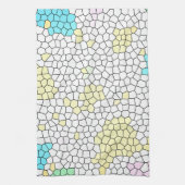 Linge De Cuisine Minimalisme Art Abstrait Pale Pastel Cellules (Vertical)