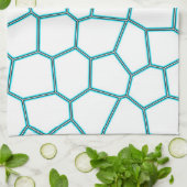 Linge De Cuisine Minimalisme Art Abstrait Pale Turquoise Cellules B (Plié)