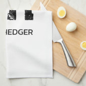 LINGE DE CUISINE MINIMALIST BLACK TWO LETTER MONOGRAM NAME WHITE (Quart Plié)