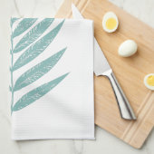 Linge De Cuisine MInimalist moderne Turquoise bleu Palm Frond (Quart Plié)