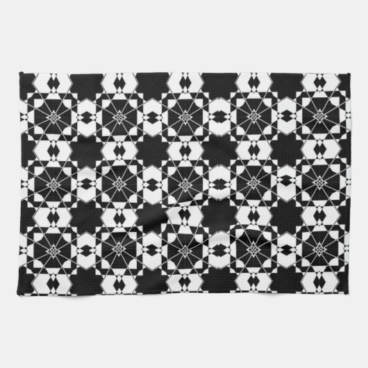 Linge De Cuisine Minimalist retro check pattern – Monochrome design (Horizontal)