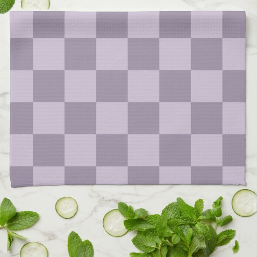 Linge De Cuisine Minimalist Soft Lavender Checkerboard Pattern  (Plié)