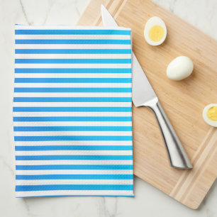 Linge De Cuisine Minimaliste Moderne Rayures Dégradé Bleu Turquoise