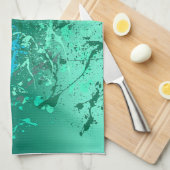 Linge De Cuisine Mint Flurry Abstract Spatter Art (Quart Plié)