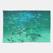 Linge De Cuisine Mint Flurry Abstract Spatter Art (Horizontal)