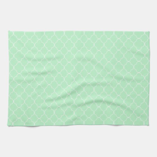 Linge De Cuisine Mint Quatrefoil (Horizontal)