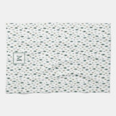 Linge De Cuisine Minuscules arbres de Noël monogrammé (Horizontal)