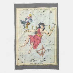 Linge De Cuisine Miroir d'Urania, Carte céleste d'astronomie vintag